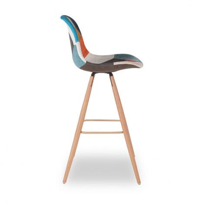  Set Di 4 Sgabelli Da Bar SARA Con Motivo Patchwork Multicolore