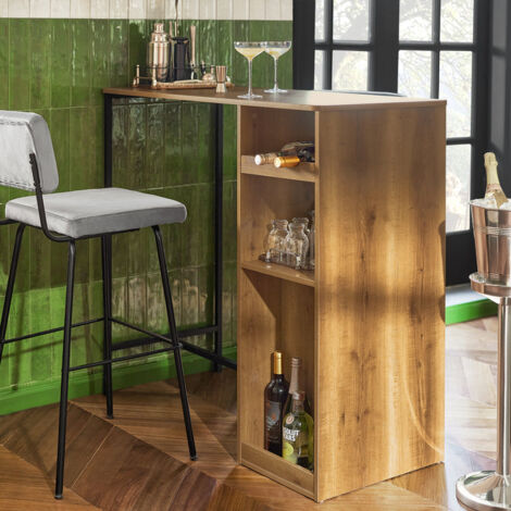  Bancone Bar Tavolo Da Pranzo Tavolo Da Balcone In Design Industriale, 110x50x105cm FWT97-PF SoBuy