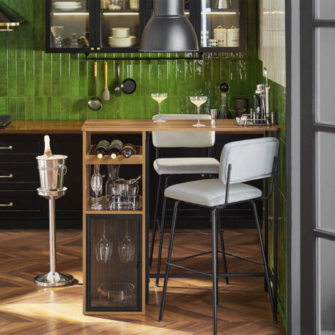  Bancone Bar Tavolo Da Pranzo Tavolo Da Balcone In Design Industriale, 110x50x105cm FWT97-PF SoBuy
