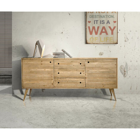  Mobile Base Abete Spazzolato Cm 185x50x84 H Naturale Per Cucina Sala Da Pranzo Salotto Soggiorno Camera Da Letto Ufficio