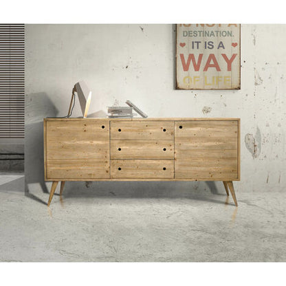  Mobile Base Abete Spazzolato Cm 185x50x84 H Naturale Per Cucina Sala Da Pranzo Salotto Soggiorno Camera Da Letto Ufficio
