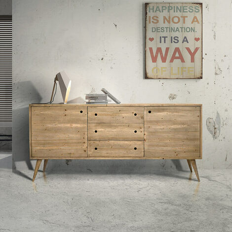  Mobile Base Abete Spazzolato Cm 185x50x84 H Naturale Per Cucina Sala Da Pranzo Salotto Soggiorno Camera Da Letto Ufficio