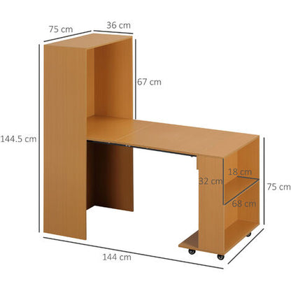  HOMCOM Tavolo Pieghevole Da Pranzo Max 3 Persone, In Truciolato E Acciaio, 75x144x144.5 Cm, Color Legno