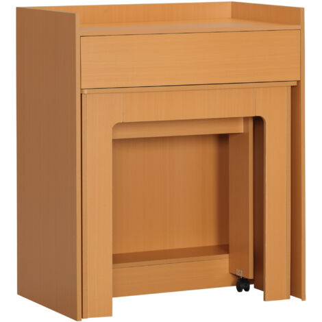  HOMCOM Tavolo Pieghevole Da Pranzo Max 5 Persone In Truciolato E Acciaio, 84x180x100 Cm, Color Legno