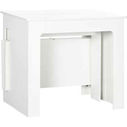  HOMCOM Tavolo Pieghevole Da Pranzo Max 6 Persone Per Spazi Limitati, In Truciolato E Acciaio, 180x85x75 Cm, Bianco