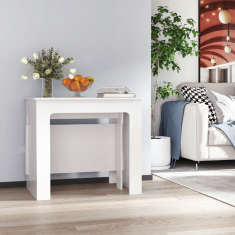  HOMCOM Tavolo Pieghevole Da Pranzo Max 6 Persone Per Spazi Limitati, In Truciolato E Acciaio, 180x85x75 Cm, Bianco
