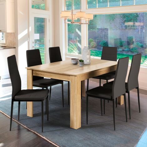  Tavolo Da Pranzo GEORGIA Per 6 Persone In Finto Faggio 140 Cm