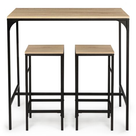  Tavolo Da Bar DETROIT E 2 Sgabelli Di Design Industriale