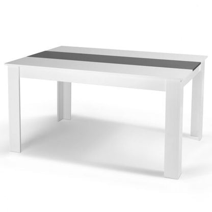  Tavolo Da Pranzo GEORGIA 6 Persone Bianco E Grigio 140 CM
