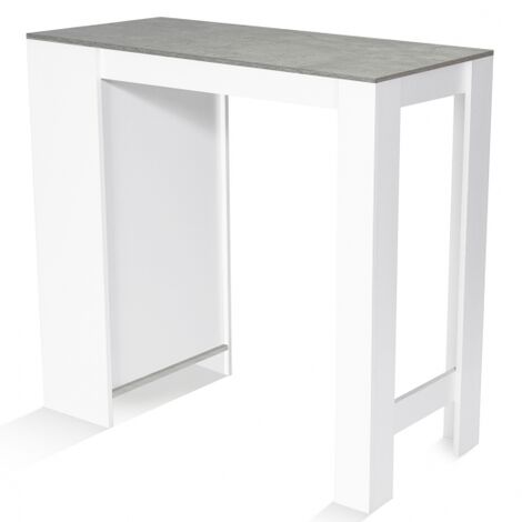  Tavolo Da Bar BARTH Per 2-4 Persone, Legno Bianco, Piano Effetto Cemento