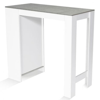  Tavolo Da Bar BARTH Per 2-4 Persone, Legno Bianco, Piano Effetto Cemento