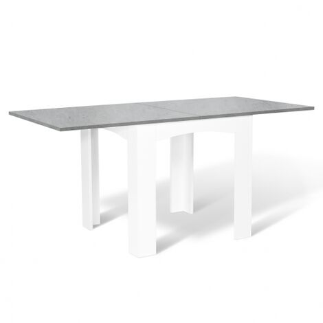  Tavolo Da Pranzo Allungabile DONA Per 6-8 Persone Con Piano Effetto Cemento Cerato 80-160cm