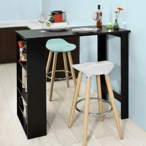  SoBuy Tavolo Alto Da Bar Moderni,Bancone Stile Bar,Tavolo Cucina Nero FWT17-SCH