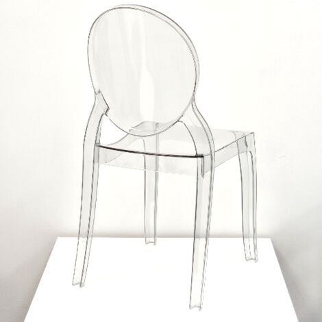  X 4 Sedia Trasparente In Policarbonato Impilabile Mod. Glass