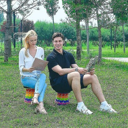 Sedia Pieghevole Per Esterni Sedile Portatile Da Campeggio Viaggio Famiglia All'aperto Arcobaleno Sgabello Pieghevole Telescopico Telescopico Portatile