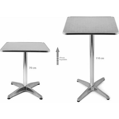  Tavolino Bar Bistrot Alto In Alluminio Quadrato 60x60x110cm Tavolo Da Giardino