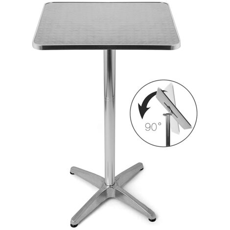  Tavolino Bar Bistrot Alto Pieghevole Alluminio Quadrato 60x60x110cm Tavolo Pub