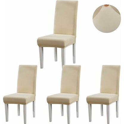  Coprisedie Con Schienale 2Pezzi, Coprisedia Elasticizzati Con Schienale, Jacquard Coprisedia Lavabile Moderno Copri Sedia Per Moderna Sala Da Pranzo Hotel Ristorante--beige