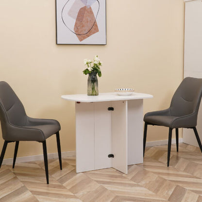  HOMCOM Tavolo Da Pranzo Pieghevole Salvaspazio In Legno, 90x60x74cm, Bianco