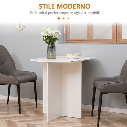  HOMCOM Tavolo Da Pranzo Pieghevole Salvaspazio In Legno, 90x60x74cm, Bianco
