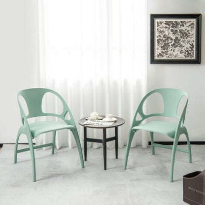  COSTWAY Sedie Sala Da Pranzo In Polipropilene 2 Pezzi, Sedia Pieghevole Sedie Cucina Moderne Casa Bar Giardino, Braccioli E Schienale, Capacità Di Carico 150 Kg (Verde)