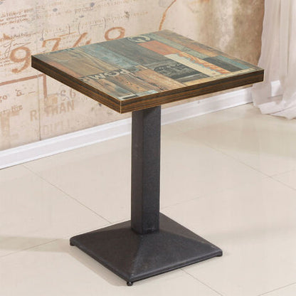  Tavolo Quadrato Con Gamba Centrale Per Bar Bistrot, Stile Di Pavimento Floreale Vintage 60 X 60 X 75cm