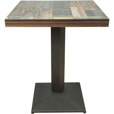  Tavolo Quadrato Con Gamba Centrale Per Bar Bistrot, Stile Di Pavimento Floreale Vintage 60 X 60 X 75cm