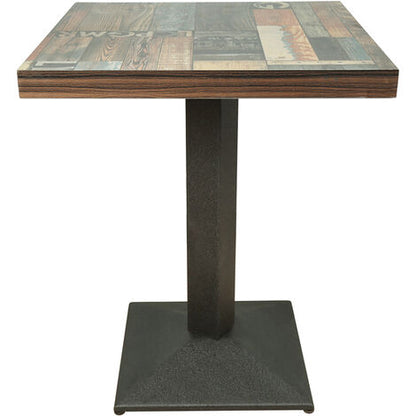  Tavolo Quadrato Con Gamba Centrale Per Bar Bistrot, Stile Di Pavimento Floreale Vintage 60 X 60 X 75cm