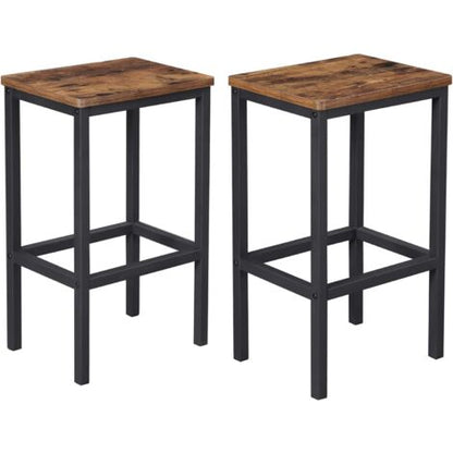  VASAGLE Set Di 2 Sgabelli Da Bar, Sedie Da Pranzo Alte, Per Cucina, Sala Da Pranzo, Soggiorno, Stile Industriale, Marrone Vintage E Nero LBC65X