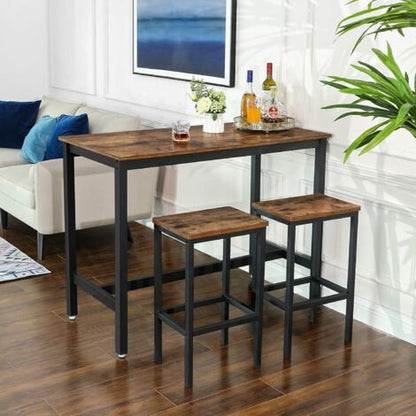  VASAGLE Set Di 2 Sgabelli Da Bar, Sedie Da Pranzo Alte, Per Cucina, Sala Da Pranzo, Soggiorno, Stile Industriale, Marrone Vintage E Nero LBC65X
