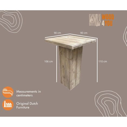  Wood4you - Gamba Della Colonna Del Tavolo Da Bar Impalcatura In Legno 90x90cm