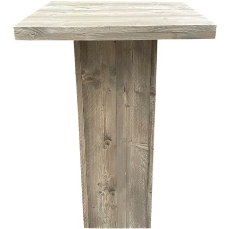  Wood4you - Tavolo Bar Ponteggio In Legno Con Gamba A Colonna 74x74 Cm