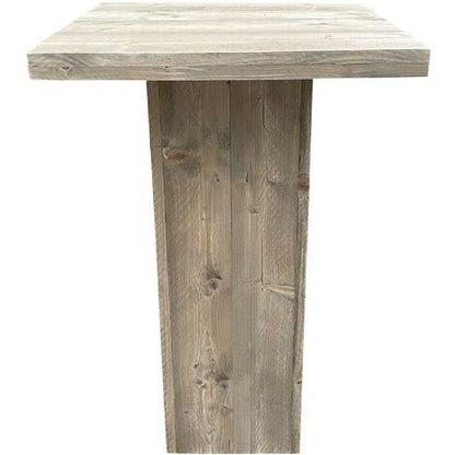  Wood4you - Tavolo Bar Ponteggio In Legno Con Gamba A Colonna 74x74 Cm