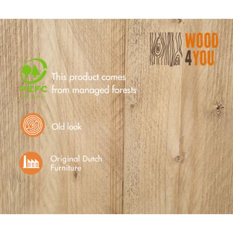  Wood4you - Tavolo Bar Ponteggio In Legno Con Gamba A Colonna 74x74 Cm