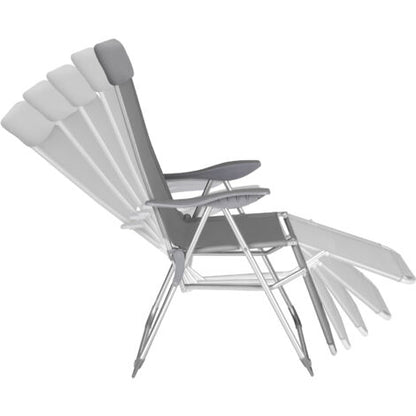  Set Di 2 Sedie Pieghevoli Jana In Alluminio Con Poggiatesta E Poggiapiedi - Sedie Da Giardino, Sedie Da Campeggio, Sedie Pieghevoli