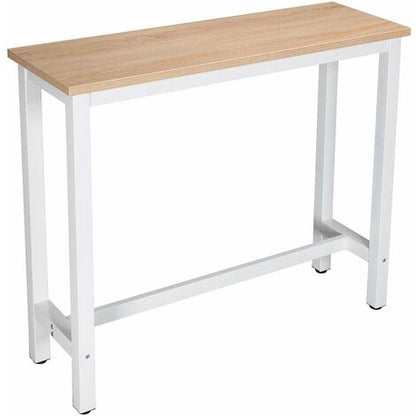  WOLTU Tavolo Da Bar 120 Cm Tavolino Cucina Da Contatore Tavolino Alta Da Caffè Rovere+bianco