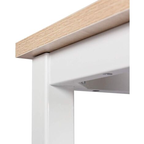  WOLTU Tavolo Da Bar 120 Cm Tavolino Cucina Da Contatore Tavolino Alta Da Caffè Rovere+bianco