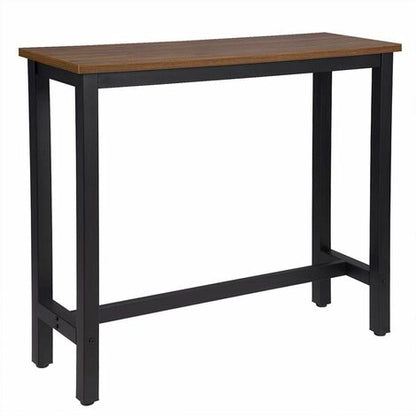  WOLTU Tavolo Da Bar 120 Cm Tavolino Cucina Da Contatore Tavolino Alta Da Caffè Faggio Scuro+nero