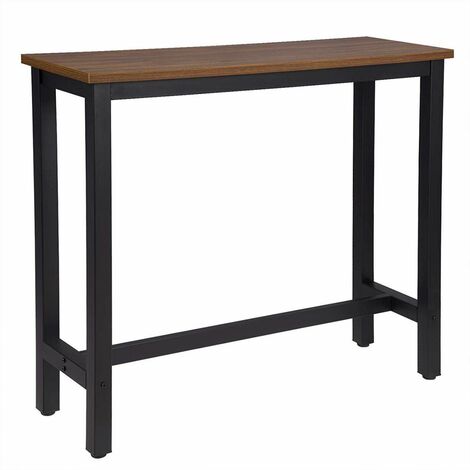  WOLTU Tavolo Da Bar 120 Cm Tavolino Cucina Da Contatore Tavolino Alta Da Caffè Faggio Scuro+nero
