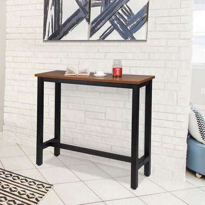  WOLTU Tavolo Da Bar 120 Cm Tavolino Cucina Da Contatore Tavolino Alta Da Caffè Faggio Scuro+nero
