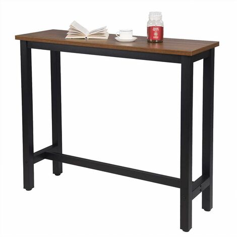  WOLTU Tavolo Da Bar 120 Cm Tavolino Cucina Da Contatore Tavolino Alta Da Caffè Faggio Scuro+nero