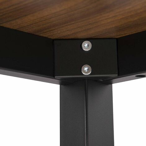  WOLTU Tavolo Da Bar 120 Cm Tavolino Cucina Da Contatore Tavolino Alta Da Caffè Faggio Scuro+nero