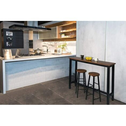  WOLTU Tavolo Da Bar Con 2 Sgabelli Alti Set Mobili Da Bar Rettangolare Bancone Legno Colore Di Faggio+nero