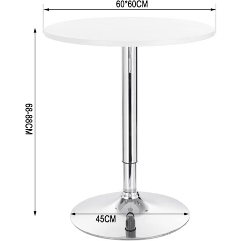  WOLTU Tavolino Da Bar Girevole Piano Rotondo Diametri 60 Cm Tavolo Da Cucina Bianco