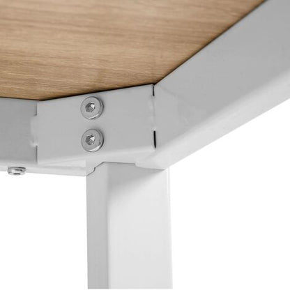  WOLTU Tavolo Bar 140 CM Da Pranzo Cucina In Metallo E Legno Tavolino Caffè Alto Rovere+bianco
