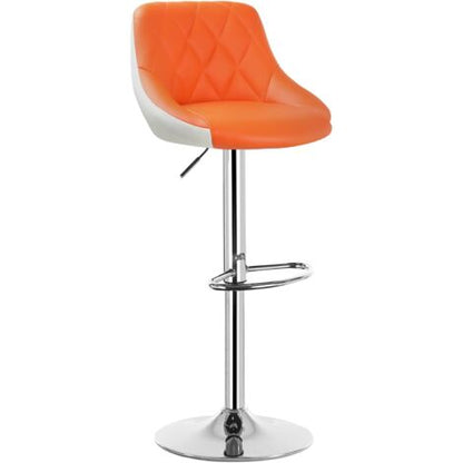 WOLTU 1 Pz Sgabello Da Bar Sedia Cucina Imbottita Girevole In Metallo E Ecopelle Arancione+Bianco