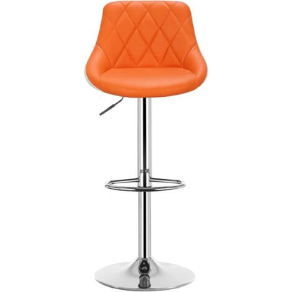  WOLTU 1 Pz Sgabello Da Bar Sedia Cucina Imbottita Girevole In Metallo E Ecopelle Arancione+Bianco