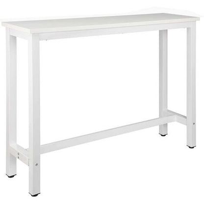  WOLTU Tavolo Bar 140 CM Da Pranzo Cucina In Metallo E Legno Tavolino Caffè Alto Bianco