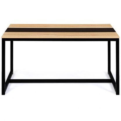  Tavolo Da Pranzo DOVER Per 6 Persone Con Fascia Centrale Nera Design Industriale 150 Cm