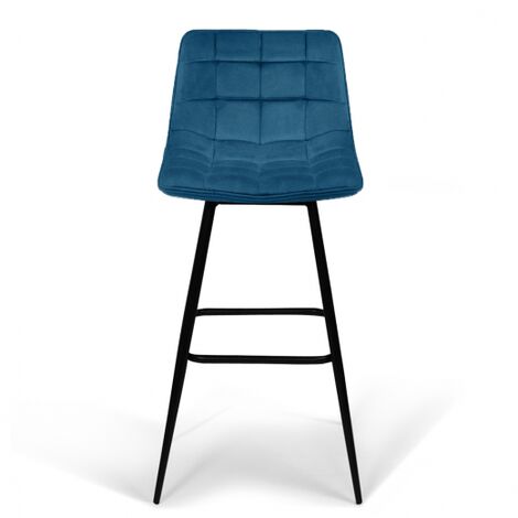  Set Di 4 Sgabelli Da Bar MADY In Velluto Blu